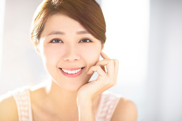 closup young woman with skin care concepts