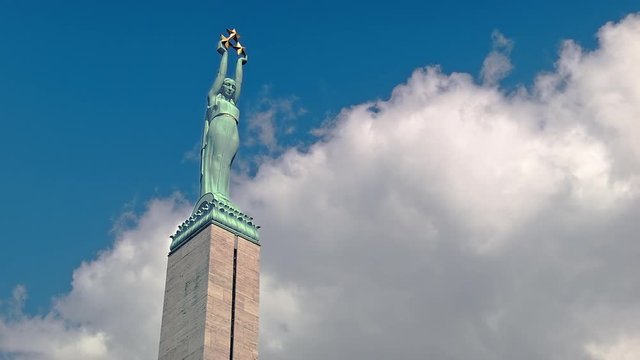 The symbol of Latvia's independence - the Freedom Monument