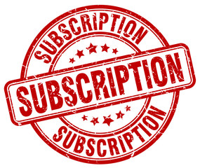 subscription red grunge round vintage rubber stamp