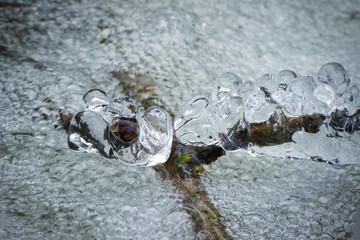 ice, icicles in water