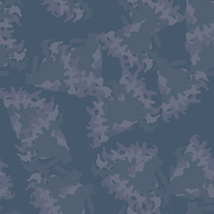 Urban camouflage of various shades of blue and purlpe colors