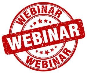 webinar red grunge round vintage rubber stamp