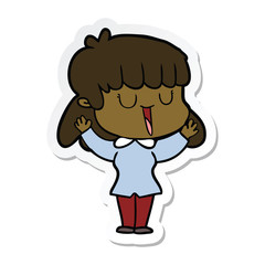 sticker of a cartoon woman
