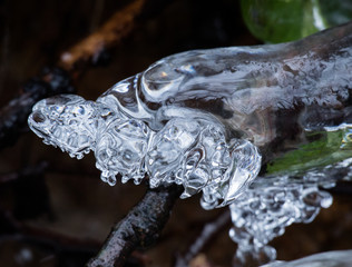 ice, icicles in water