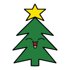 Fototapeta premium cute cartoon christmas tree