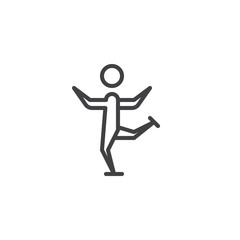 Figure skating line icon. linear style sign for mobile concept and web design. Ice figure skating outline vector icon. Winter sport symbol, logo illustration. Pixel perfect vector graphics