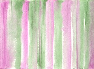 watercolor purple and green stripes. hand painted background.