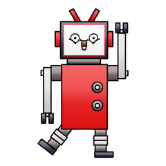 gradient shaded cartoon happy robot