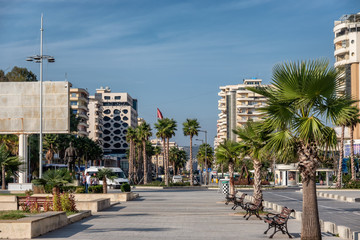 Fototapeta na wymiar City center central of Vlore in coastal Albania Albania