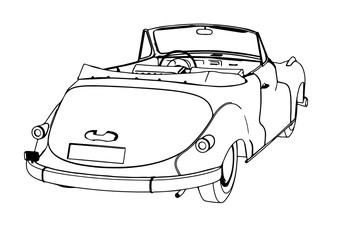 sketch sports retro car vector