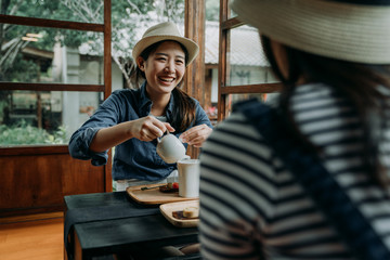 Friends having tea