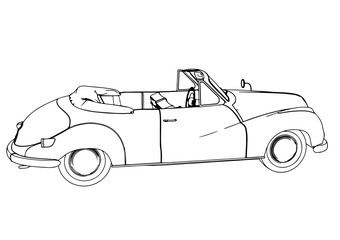 Obraz premium sketch sports retro car vector