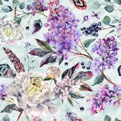 Watercolor Floral Boho Pattern