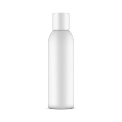 Blank tall cosmetic bottle mockup isolated on white background. Vector illustration