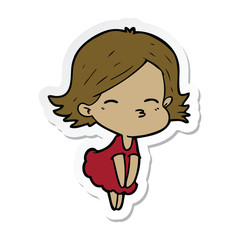 sticker of a cartoon woman