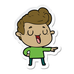 sticker of a happy cartoon man