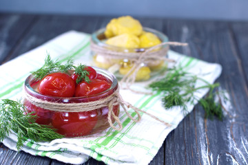 Jars of fermented vegetables.