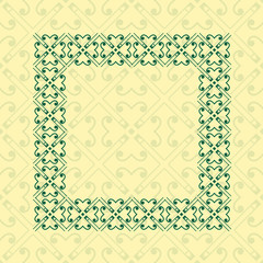 Obraz premium Art deco geometric vintage border frame and pattern. It can be used for invitation, congratulation, retro ornamental design