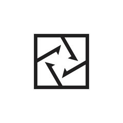 circle geometric arrows square logo vector