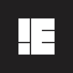 letters ie simple square geometric logo