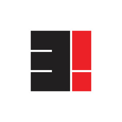 abstract number 31 simple square logo vector