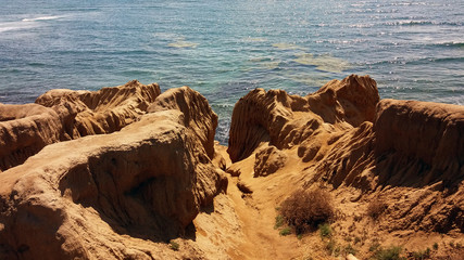 Detail view in Sunset cliffs in San Diego, California