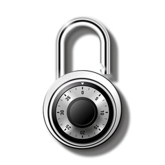 Round Combination Padlock Illustration