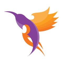  fire logo, bird, sparrow fire logo design