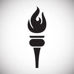 Torch icon on background for graphic and web design. Simple vector sign. Internet concept symbol for website button or mobile app.