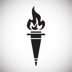 Torch icon on background for graphic and web design. Simple vector sign. Internet concept symbol for website button or mobile app.