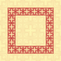 Art deco geometric vintage border frame and pattern. It can be used for invitation, congratulation, retro ornamental design