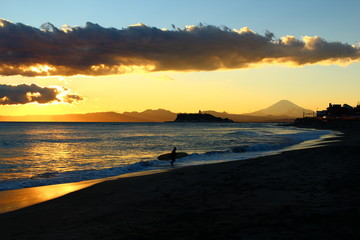 夕方の稲村ケ崎
