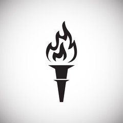 Torch icon on background for graphic and web design. Simple vector sign. Internet concept symbol for website button or mobile app.