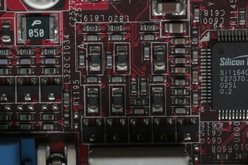 Electronic circuit board close up