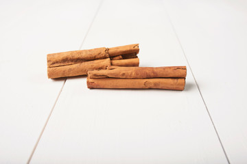 Cinnamon sticks isolated on white background
