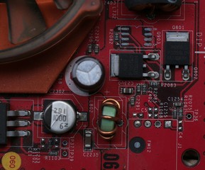 Electronic circuit board close up
