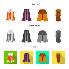 Vector design of material and clothing logo. Set of material and garment stock vector illustration.