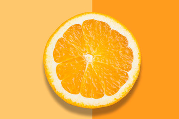 Orange on colorful background