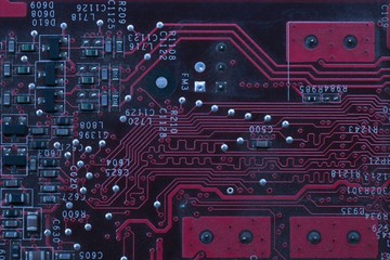 Electronic circuit board close up