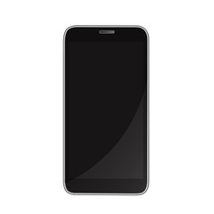 Single black smartphone isolated on white background. Clipping path - image. Top view