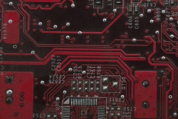 Electronic circuit board close up