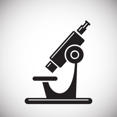 Microscope icon on background for graphic and web design. Simple vector sign. Internet concept symbol for website button or mobile app.