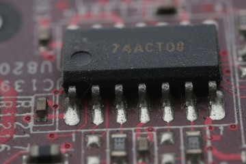 Electronic circuit board close up