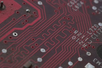 Electronic circuit board close up
