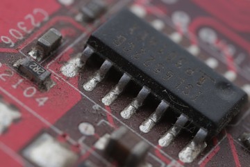 Electronic circuit board close up