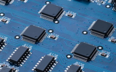 Electronic circuit board close up