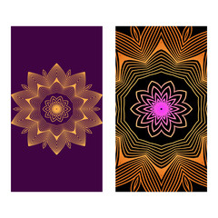 Colorful Henna Mandala Design, For Festiveflyer Background. Vector Illustration. Purple bronze color