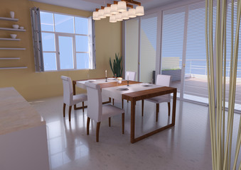 3D Rendering Modern Living Room