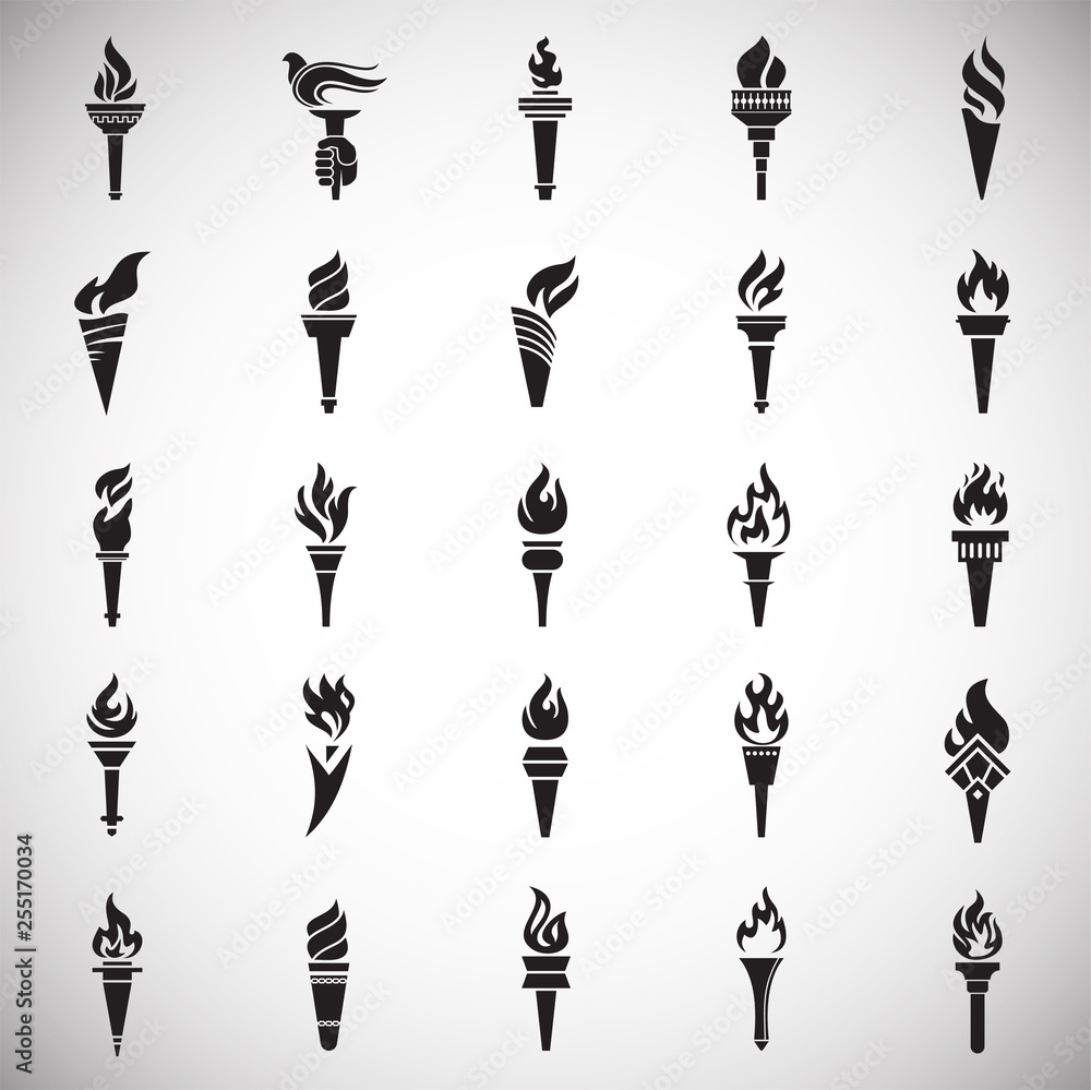 Fototapete torch icons set on white background for graphic and web design. simple vector sign. internet concept