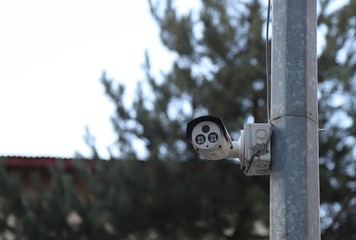 security camera in an old building 